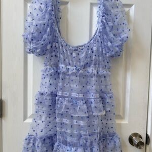 For Love And Lemons Lace Polka Dot Dress